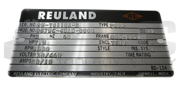 NEW REULAND ELECTRIC 0075C-4NAN-0008 MOTOR STATOR AND ROTOR SET 95-Y0110A-2 - Image 5