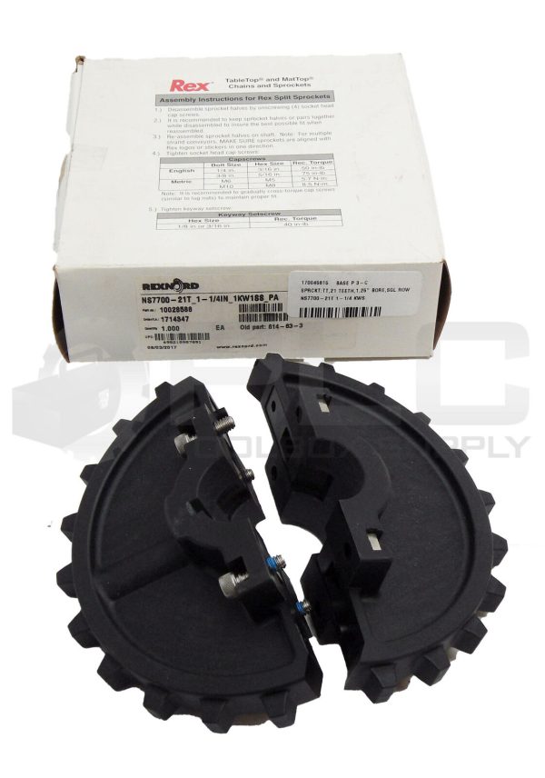 NEW REXNORD 10028588 SPROCKET NS7700-21T_1-1/4IN_1KW1SS_PA 614-63 1.25" BORE