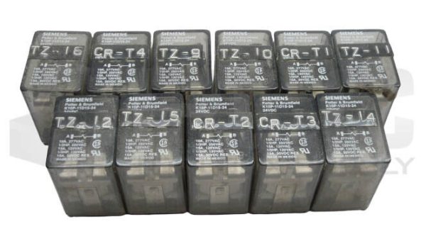 LOT OF 11 SIEMENS POTTER & BRUMIELD K10P-11D15-24 RELAY, 24VDC
