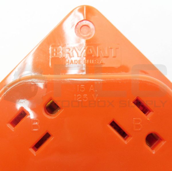 LOT OF 2 NEW BRYANT 1254-IGO QUADPLEX RECEPTACLE ORANGE 15A 125V 2P 3W - Image 7