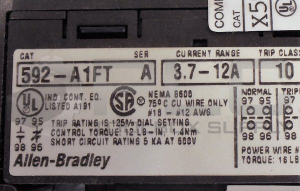 NEW ALLEN BRADLEY 592P-A1FT /A SMP-1 SOLID-STATE OVERLOAD RELAY - Image 4