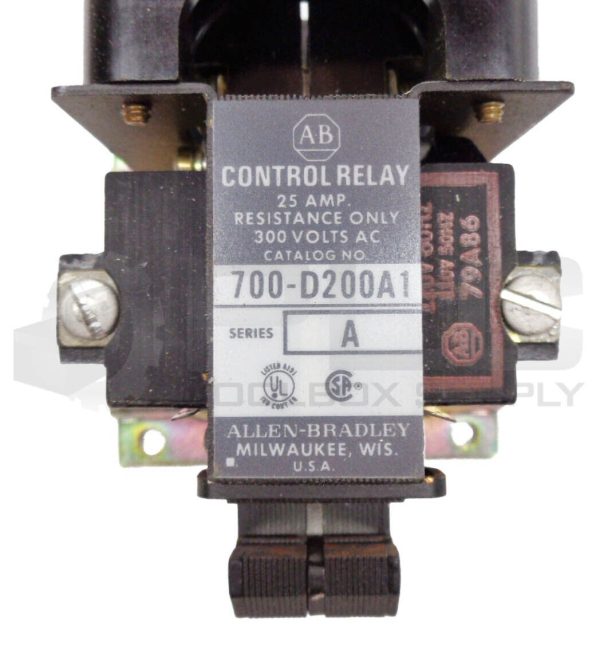 NEW ALLEN BRADLEY 700-D200A1 /A CONTROL RELAY 25AMP 300VAC W/79A86 COIL - Image 5