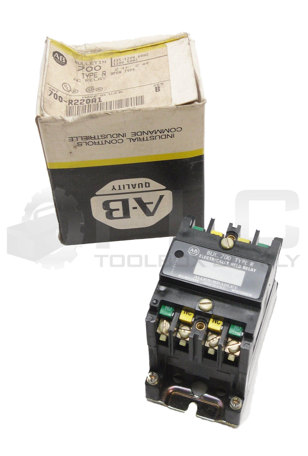 NEW ALLEN BRADLEY 700-R220A1 /B AC RELAY 115-120V 50/60HZ TYPE R W ...