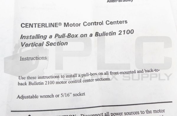 NEW ALLEN BRADLEY BULLETIN 2100 CENTERLINE PULL BOX MOTOR CONTROL CENTER KIT - Image 11