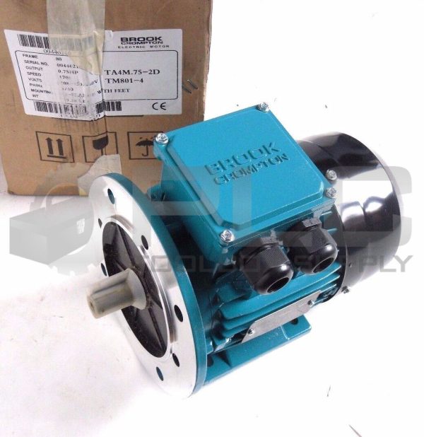 NEW BROOK CROMPTON TA4M.75-2D 80 FRAME TM 801-4 .75 HP