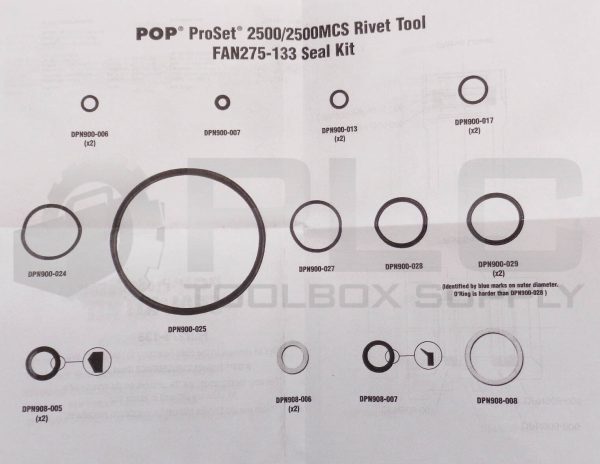 NEW EMHART FAN275-133 POP ProSET 2500/2500MCS RIVET TOOL SEAL KIT *READ* - Image 3