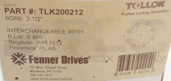 NEW FENNER DRIVES TLK200212 LOCKING ASSEMBLY 2-1/2" *READ* - Image 6