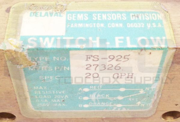 NEW GEMS FS-925 FLOW SWITCH 20 GPH 27326 - Image 5