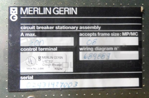 NEW MERLIN GERIN 02931427003 CIRCUIT BREAKER STATIONARY ASSEMBLY 800A *READ* - Image 4