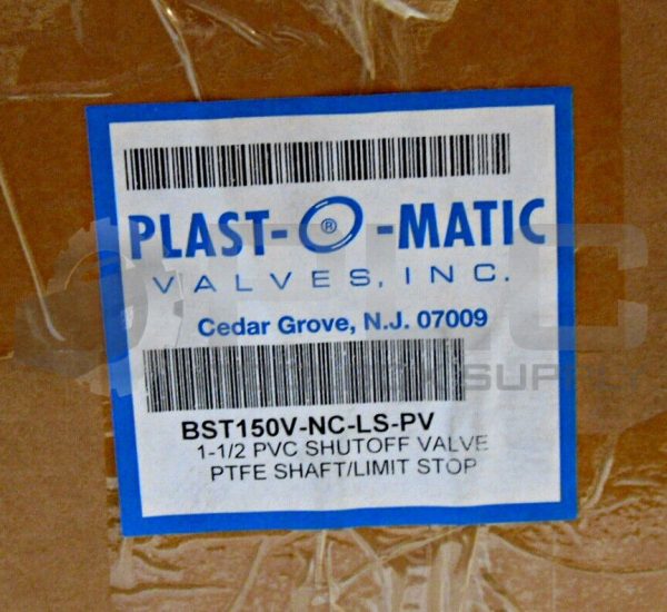 NEW PLAST-O-MATIC BST150V-NC-LS-PV 1-1/2" PVC SHUTOFF VALVE PTFE SHAFT - Image 3