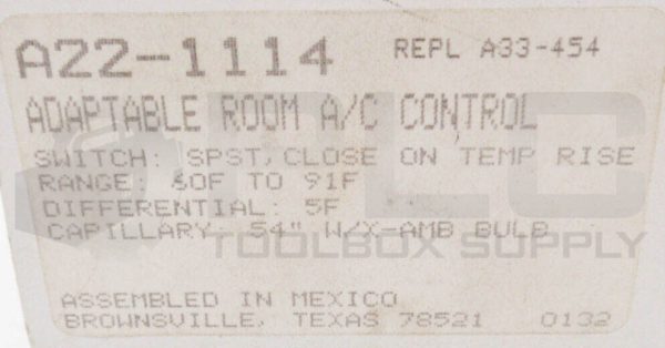NEW RANCO A22-1114 ADAPTABLE ROOM A/C CONTROL A22-1114-070 60-91 DEG F - Image 9