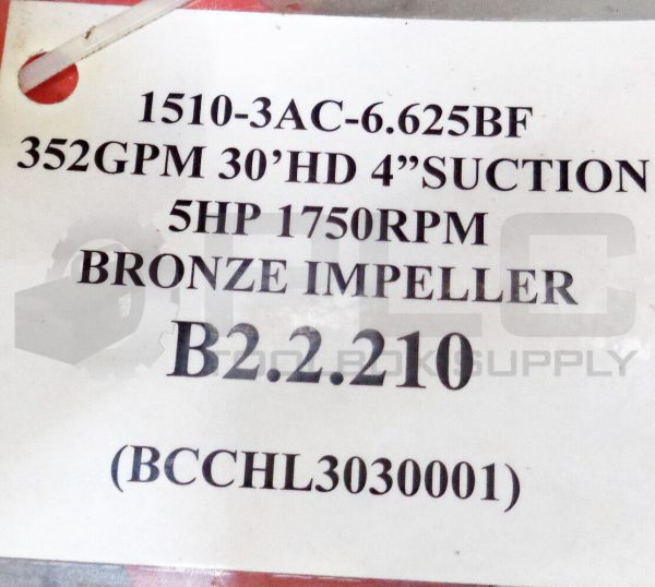 NEW R.L. DEPPMANN 1510-3AC-6.625BF PUMP 352GPM 32FT 5HP 1760RPM - Image 7