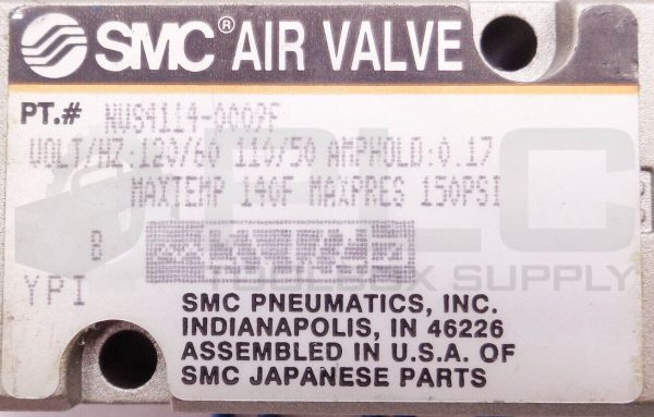 NEW SMC NVS4114-0009F AIR VALVE 120/60 110/50 0.17A 150PSI - Image 5