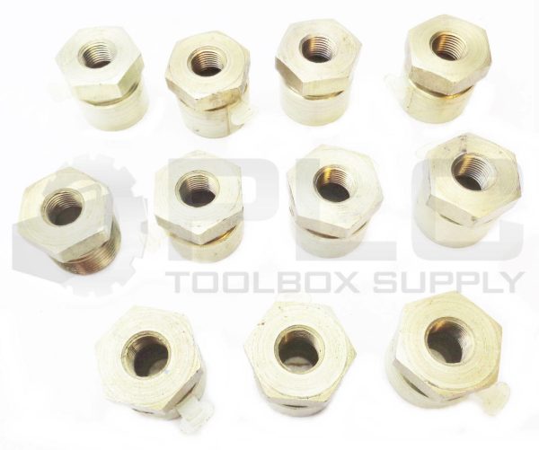 LOT OF 11 NEW PARKER 5/8" ID X 9/16" ID MALE, 1-3/16" OD MALE