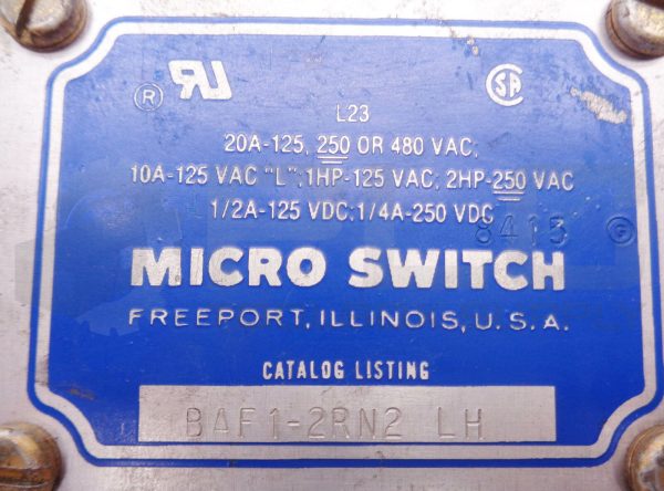 MICROSWITCH BAF1-2RN2-LH LIMIT SWITCH - Image 5