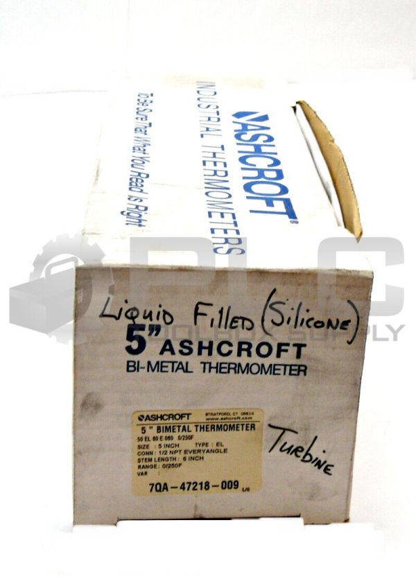 NEW ASHCROFT 50 EL 60 E 060 5" BIMETAL THERMOMETER 6" STEM 0/250F