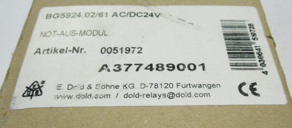 NEW DOLD BG5924.02/61 AC/DC24V SAFEMASTER RELAY - Image 5