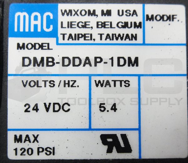 NEW MAC 92B-AAB-000-DDAP-1DM SOLENOID VALVE 20 TO 120PSI & DMB-DDAP-1DM 24V 5.4W - Image 7