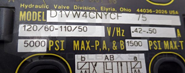 NEW PARKER D61VW1C1NYCF 75 PILOT OPERATED DIRECTIONAL CNTRL VALVE W/ D1VW4CNYCF - Image 6