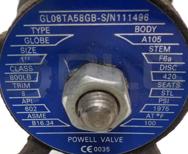 NEW POWELL GL08TA58GB VAVLE, SIZE 1" - Image 5