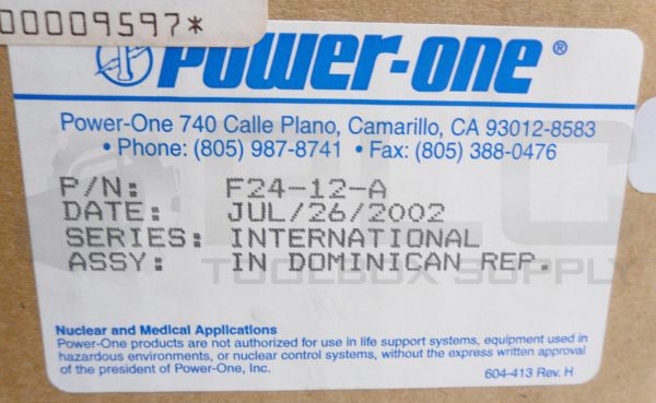 NEW POWER-ONE F24-12-A POWER SUPPLY 240V 6/3A 50-60HZ - Image 8