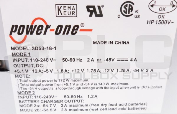 NEW POWER ONE S30122-K7686-M1-10 POWER SUPPLY 110-240V 3D53181L600 3D53-18-1 - Image 7