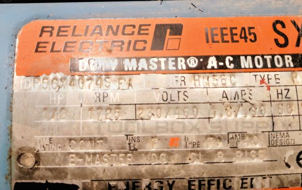 NEW RELIANCE ELECTRIC P56X4074S-FA DUTY MASTER AC MOTOR HM56C 1725RPM *READ* - Image 7