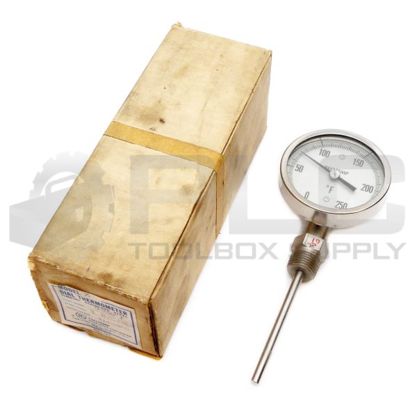 NEW REOTEMP INST. CORP REOTEMP X DIAL THERMOMETER 0-250°F 4" STEM MODEL X