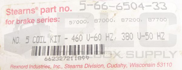 NEW REXNORD STEARNS 5-66-6504-33 COIL KIT 460V 60HX, 380V 50 HZ NSFS - Image 4