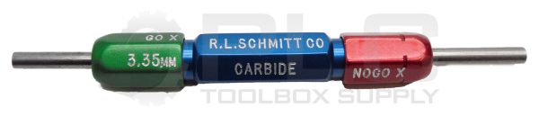 NEW R.L. SCHMIDT GO X 3.35MM CARBIDE MASTER PLUG PIN GAGE NOGO 3.53MM