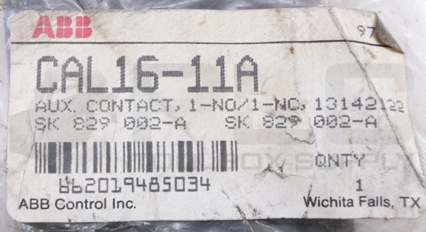 NEW SEALED ABB CAL16-11A AUXILIARY CONTACT 10A 600V SK 829 002-A - Image 6