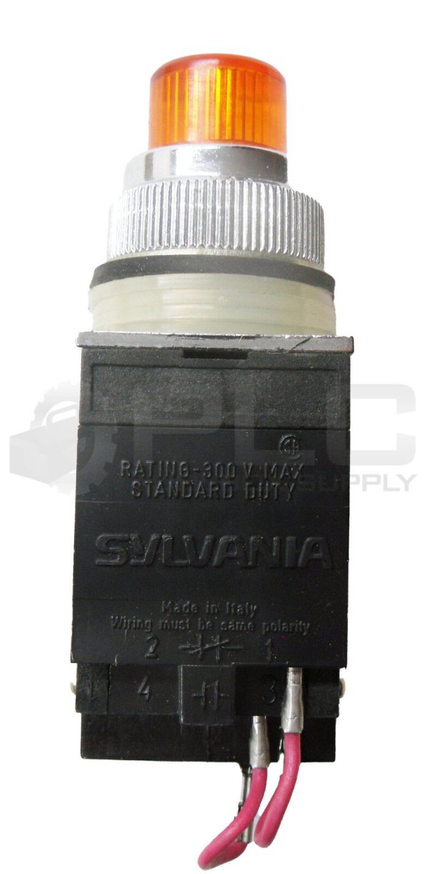 NEW SYLVANIA 100M OILTIGHT PUSHBUTTON AMBER 300V 100MH116  100M-ZAA - Image 3