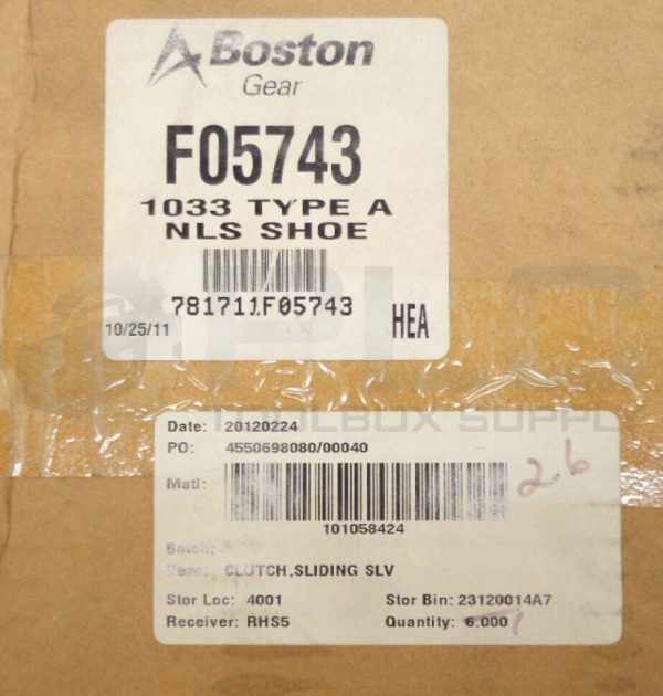 NEW TB WOODS / BOSTON GEAR F05743 1033 TYPE A NLS SHOE - Image 5